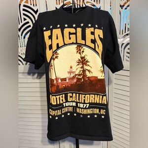 EAGLES HOTEL CALIFORNIA TOUR 1977 Anvil Black T-Shirt Size L